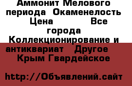 Аммонит Мелового периода. Окаменелость. › Цена ­ 2 800 - Все города Коллекционирование и антиквариат » Другое   . Крым,Гвардейское